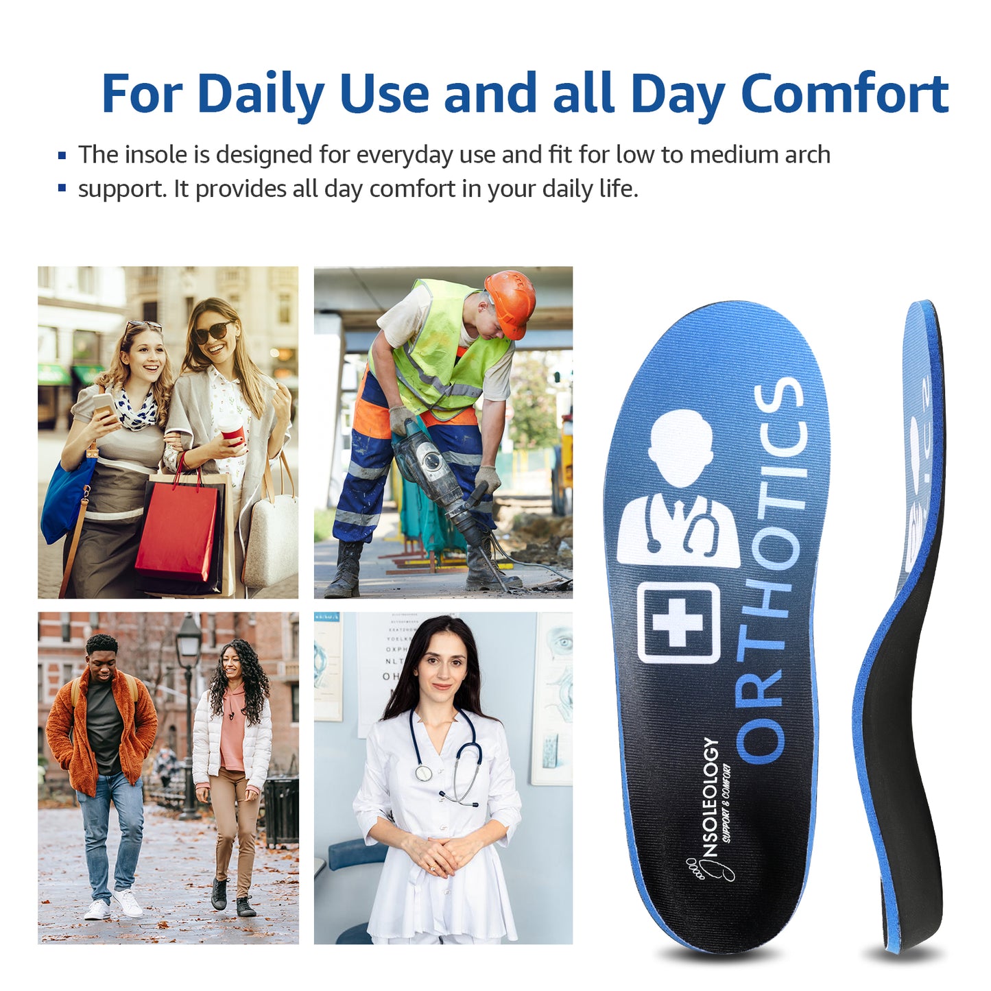 Orthotic Insoles Medium Arch Support - Insoleology