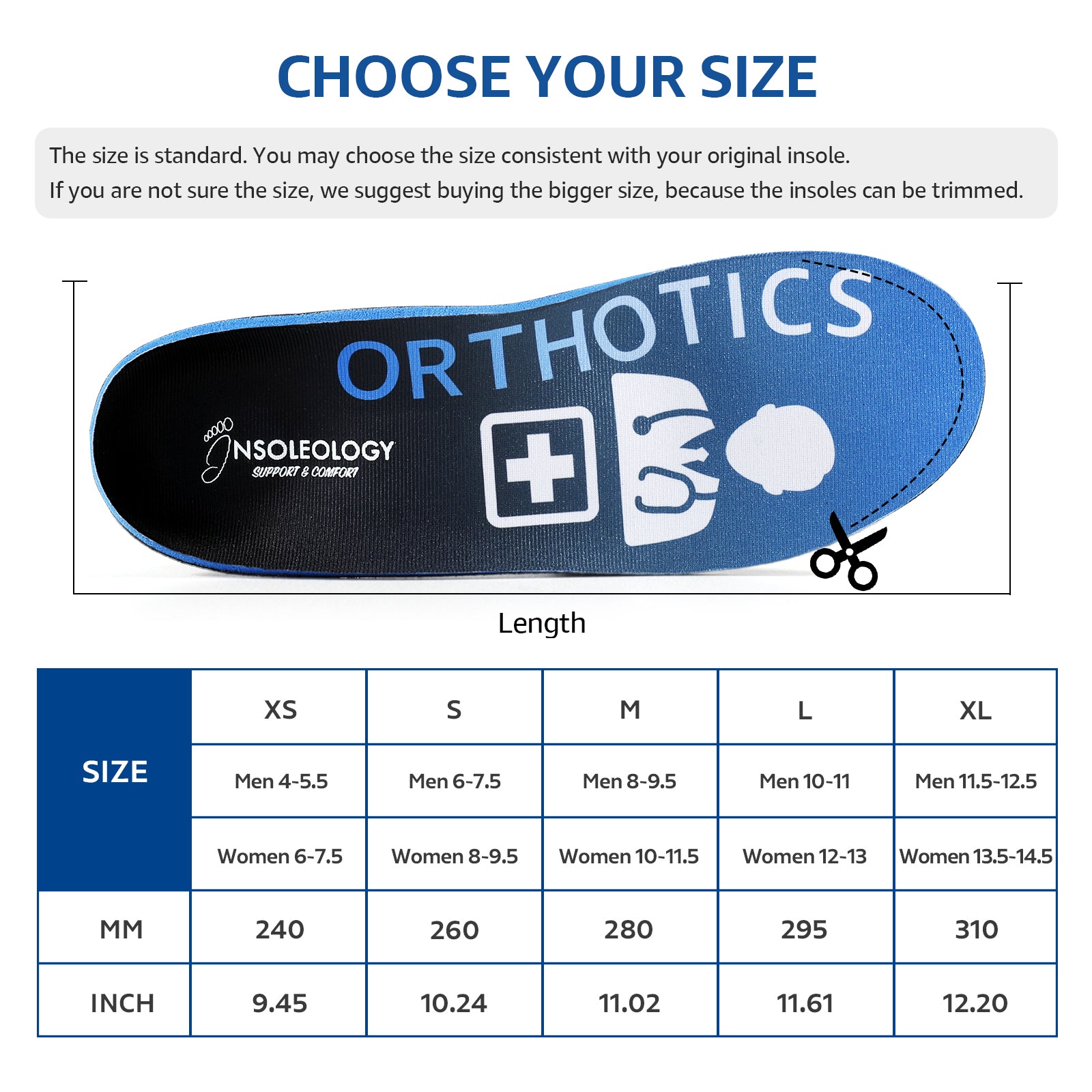 Orthotic Insoles Medium Arch Support - Insoleology