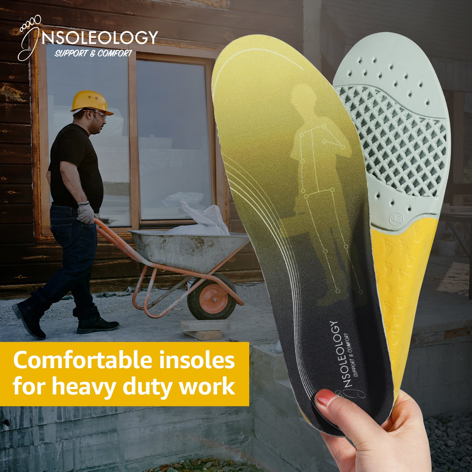 Work Insole Anti Fatigue Arch Support Orthotics - All Day Comfort - Insoleology